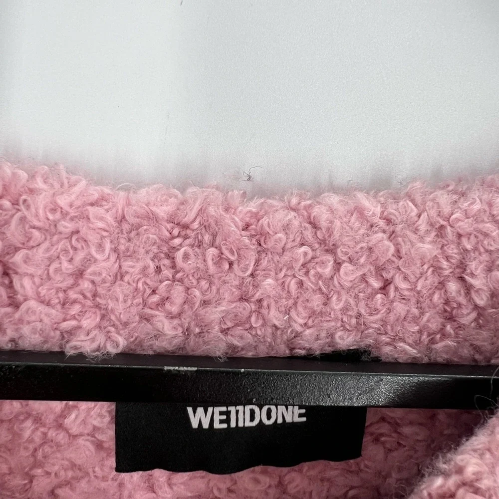 We11done Argyle Knit Oversized Sweater In Pink - Picture 7 of 8